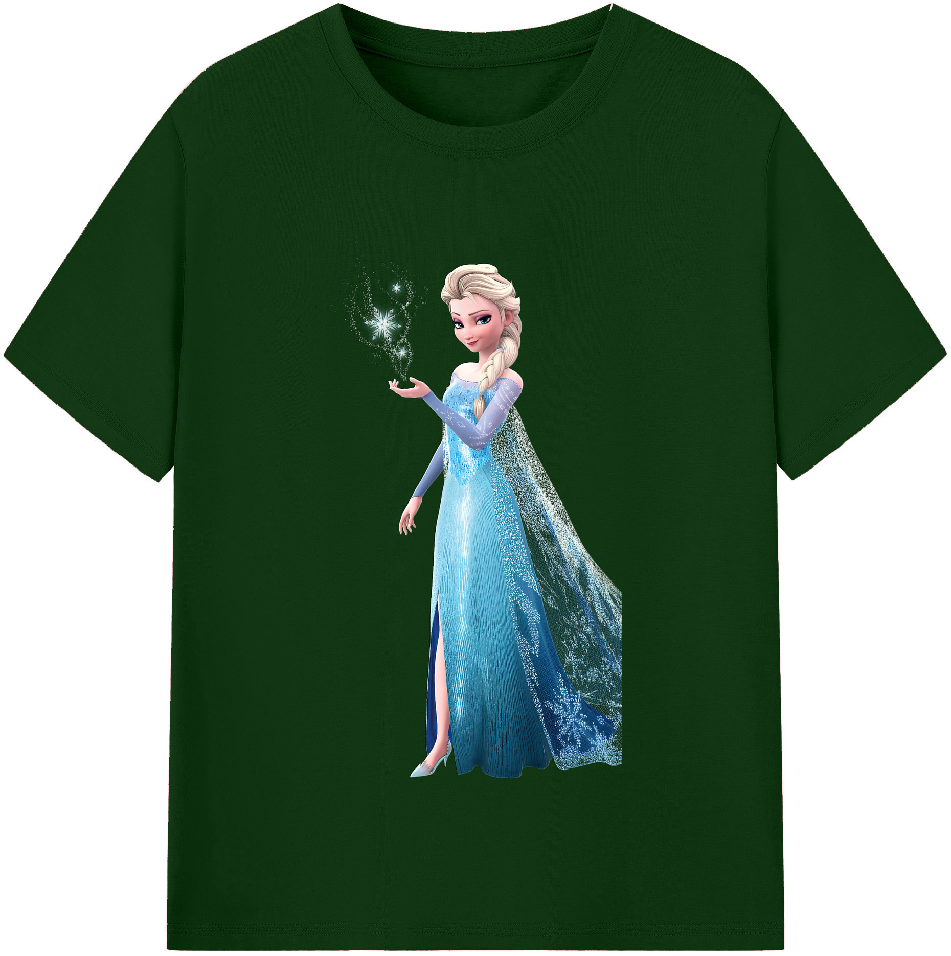 （画像用） アナと雪の女王 アンナ エルサ Frozen Anna Elsa 綿100％半袖Tシャツ（フロントプリント）